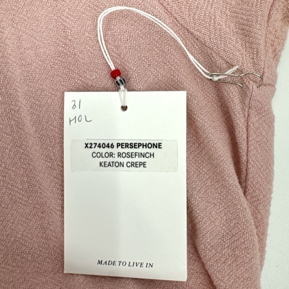 XIRENA Persephone Crepe Button Front Midi Dress - Rosefinch Pink - Small - NWT - Picture 9 of 9